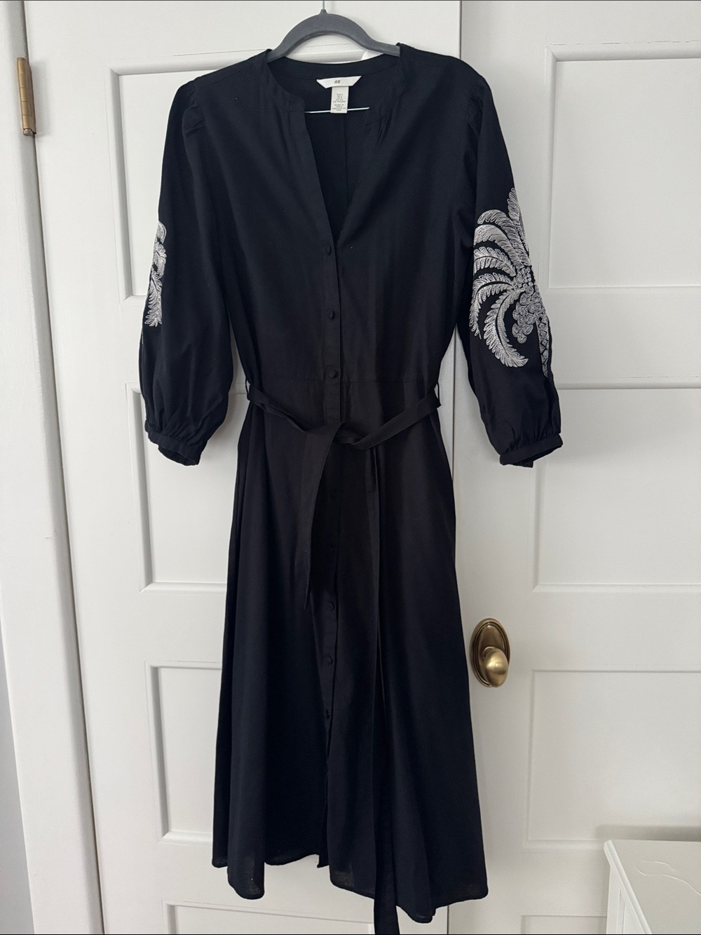 H&M Black Embroidered Dress
